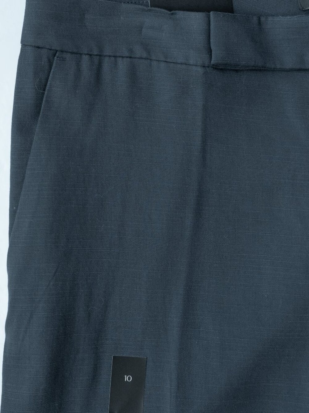 Banana Republic Wide Leg Pants Navy Blue Slub Corporate Drapey Capsule Trouser - Picture 7 of 11